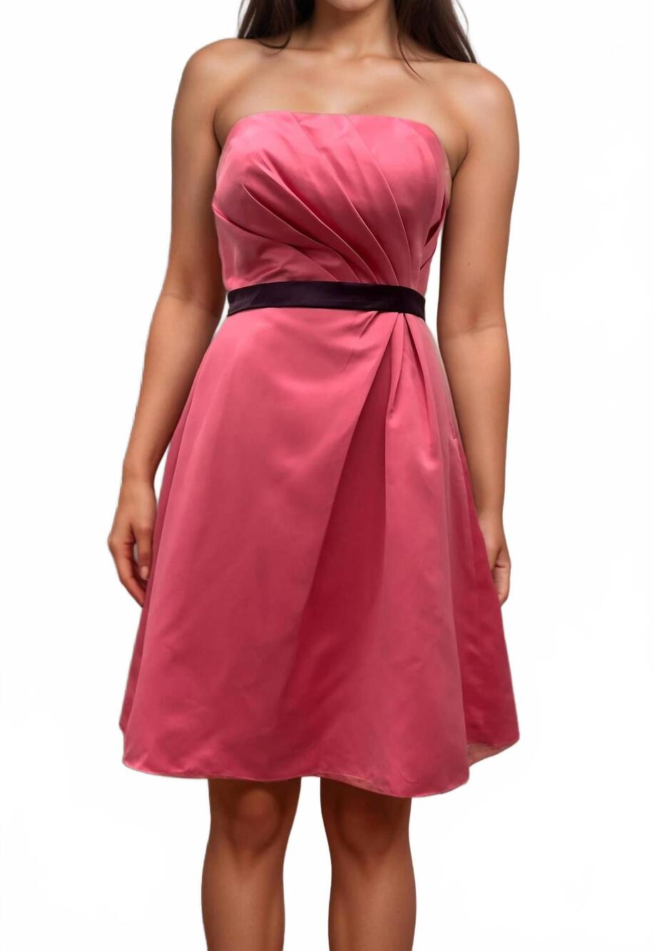 NEW LAST DRESS petal pop satin dress in coral